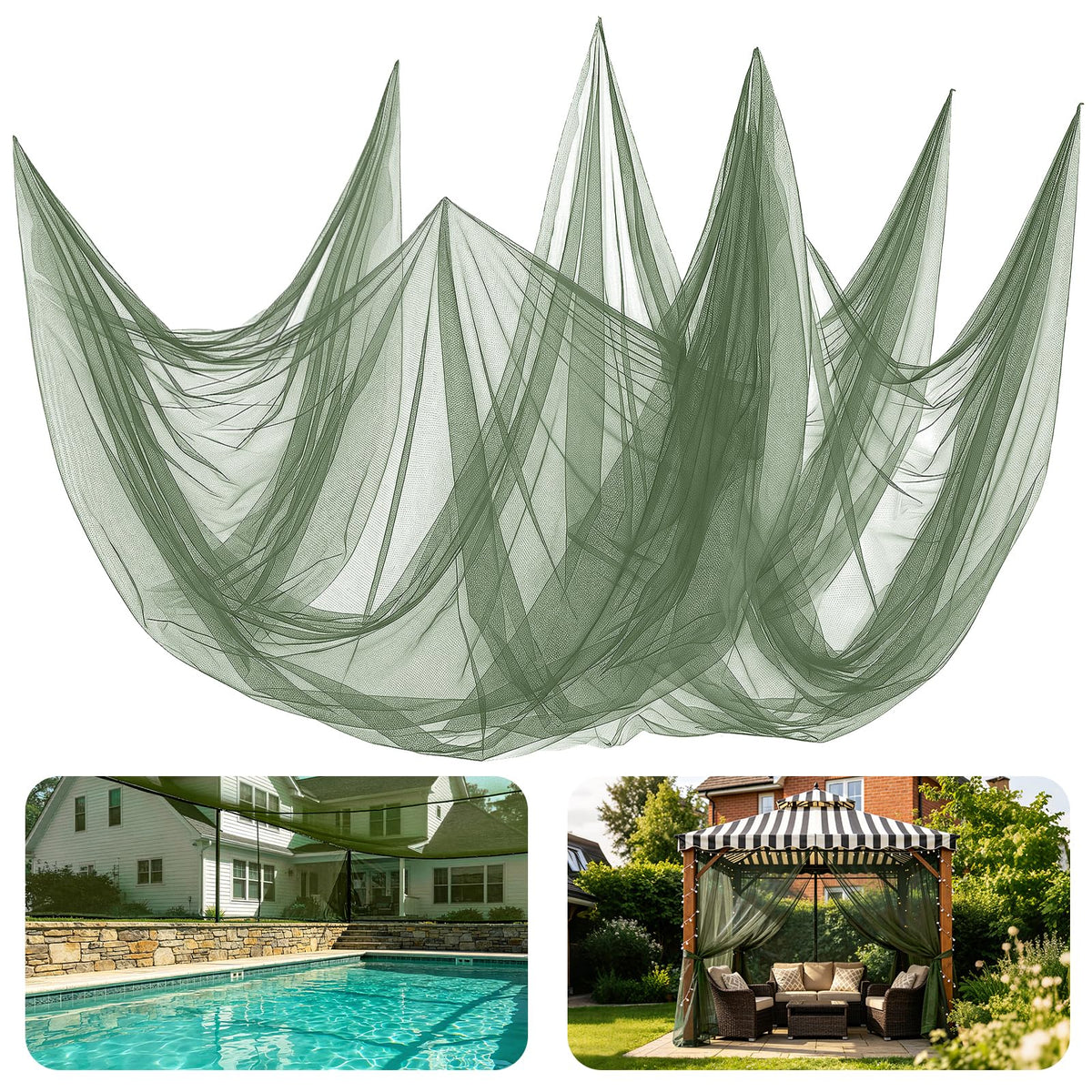 2Pcs 13x10ft Ultra-fine Mesh Mosquito Net, for Halloween Black Gauze Cloth