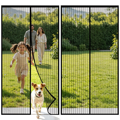 Kitsure Magnetic Screen Door Mesh, 38 x 82 in, Hands-Free Closure