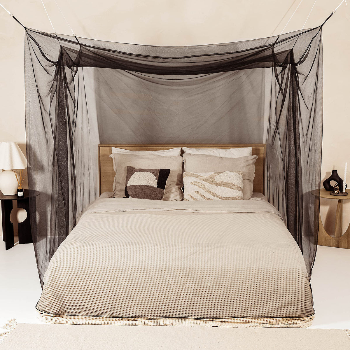 Mosquito Net for Queen & King-Size Beds - 2-Side-Opening Bed Canopy