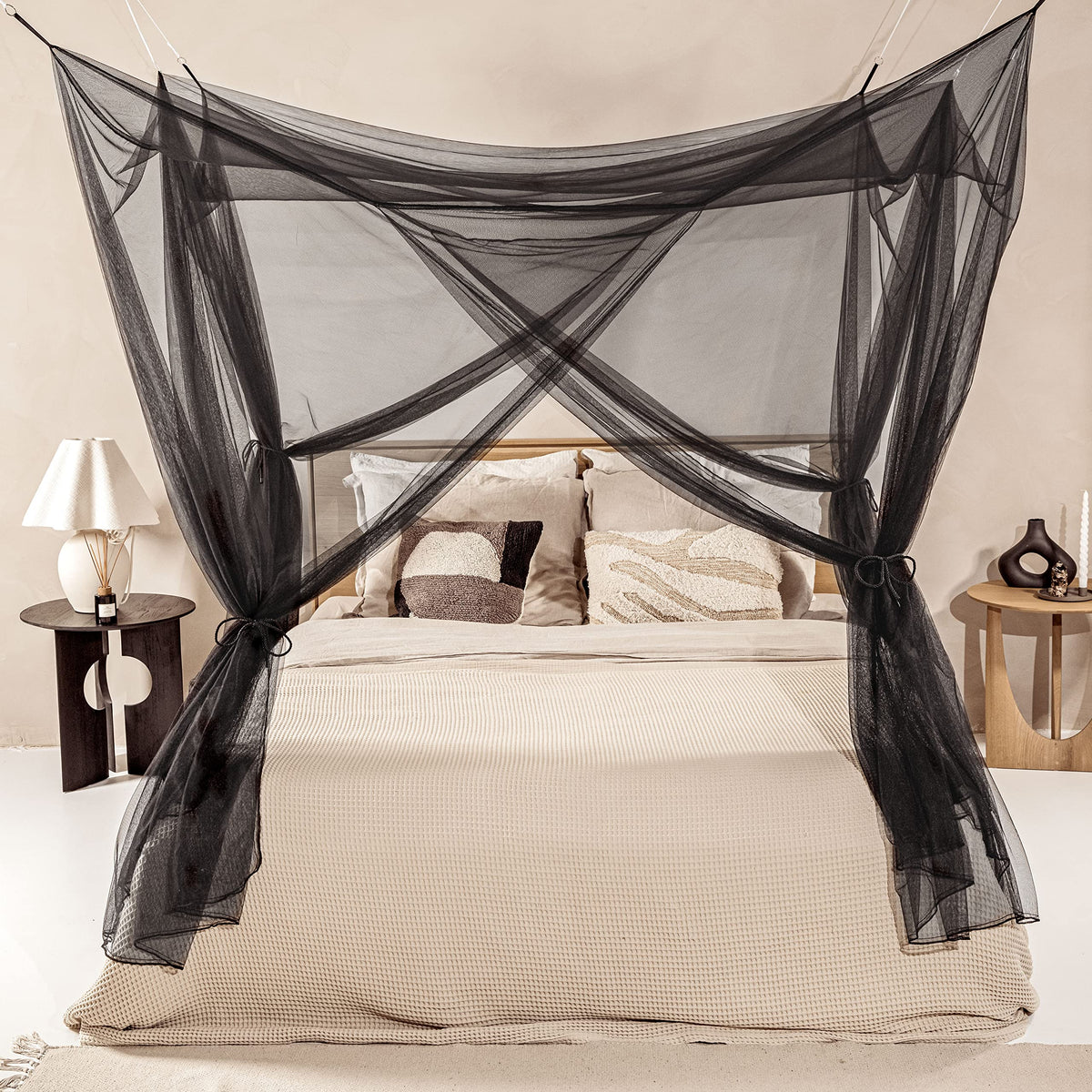 Mosquito Net for Queen & King-Size Beds - 2-Side-Opening Bed Canopy