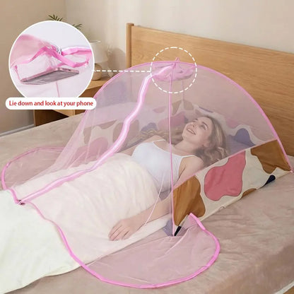 Portable Mosquito Proof Net Face Head Cover Convenient Foldable for 2 Person Home Bed Student Dormitory