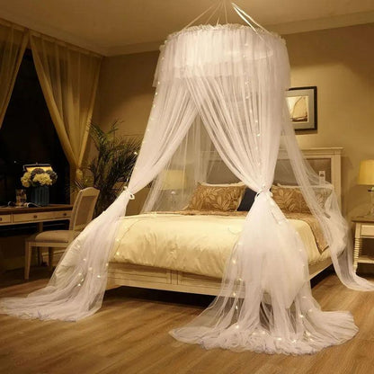 Large Space Dome Hanging Mosquito Net Free Install Double Bed Mosquito Net Foldable Princess Style Lace Gauze Bed Curtain