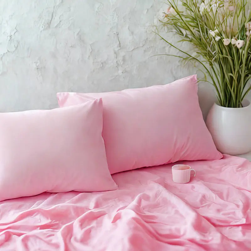100% Cotton Pillowcases (2-Pack) - Anti-Allergic, Soft, Breathable, Easy-Care Bedding with Envelope Closure, Suitable for Sensitive Skin, Ideal for Restful Sleep & Minimalist Bedroom Clean Aesthetic Linens