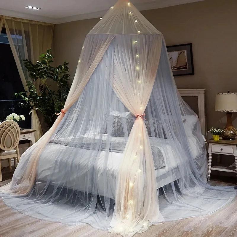 Large Space Dome Hanging Mosquito Net Free Install Double Bed Mosquito Net Foldable Princess Style Lace Gauze Bed Curtain