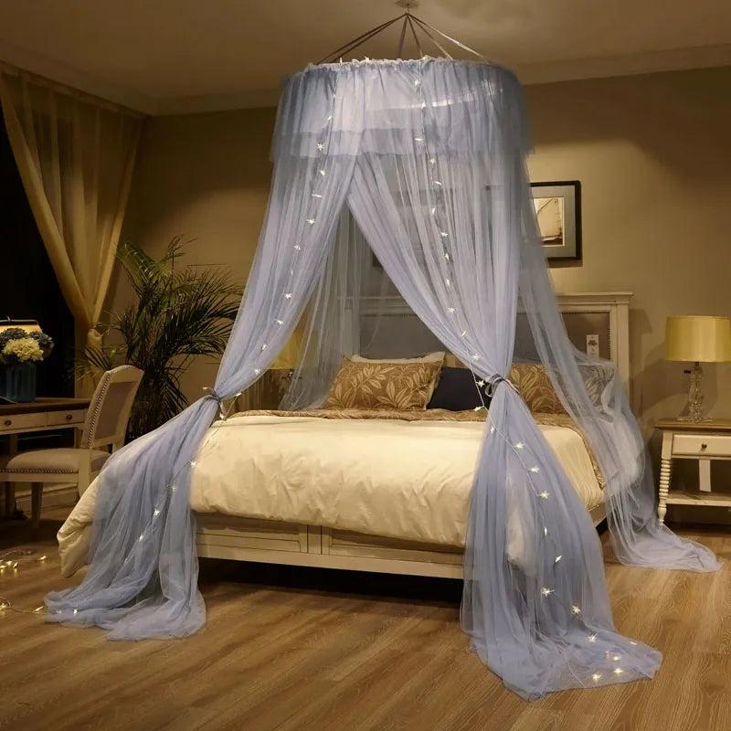 Large Space Dome Hanging Mosquito Net Free Install Double Bed Mosquito Net Foldable Princess Style Lace Gauze Bed Curtain